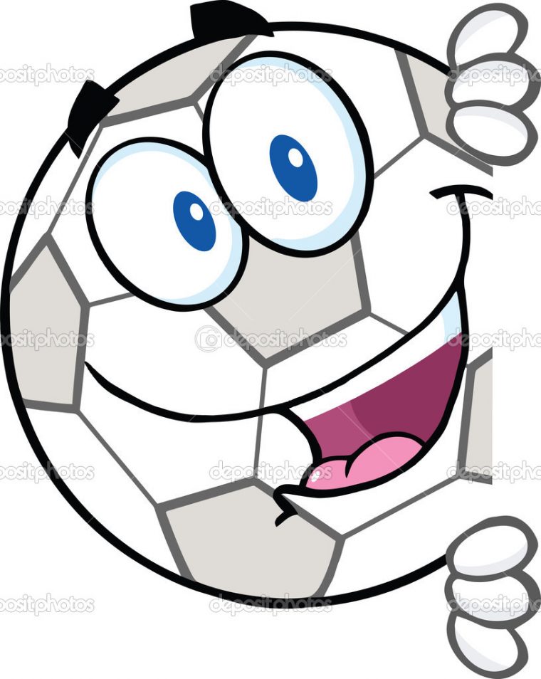 Personnage De Dessin Animé De Ballon Football En pour Dessin Animac De Foot