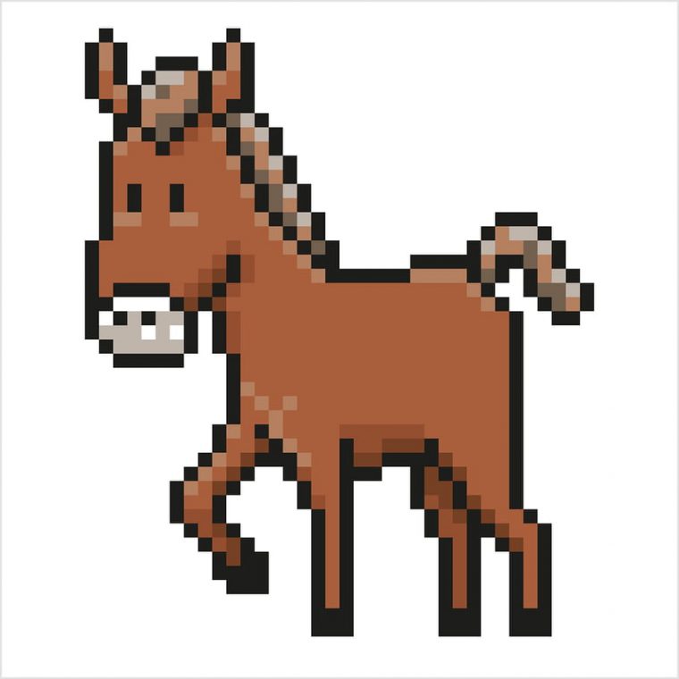 Pixel Art Cheval Marron intérieur Cheval Barbie Dessin Facile