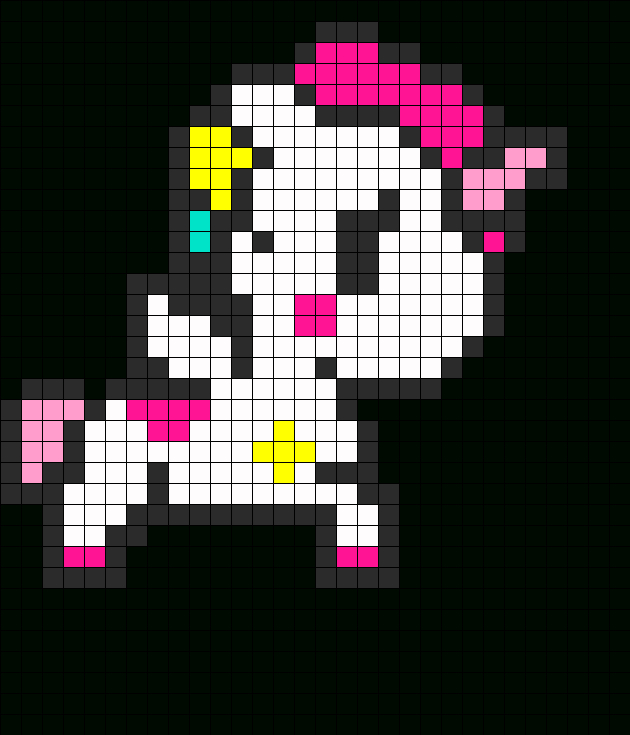 Pixel Art Licorne | Pixel Art Licorne, Motifs Perles Hama intérieur Model De Pixel Arte Kawiia 12 Models