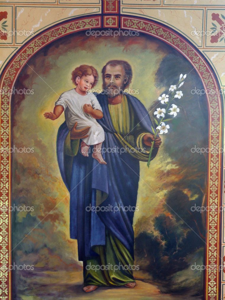 Saint Joseph Avec L'Enfant Jésus Image Libre De Droit Par encequiconcerne Jeux Enfants St Joseph