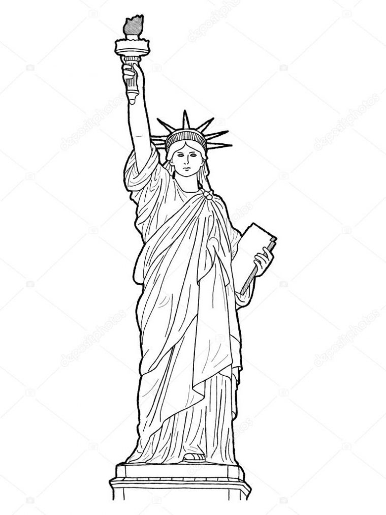 Statue De La Liberté Dessin – Greatestcoloringbook pour Desssin Kawii La Liberter&quot;&quot;