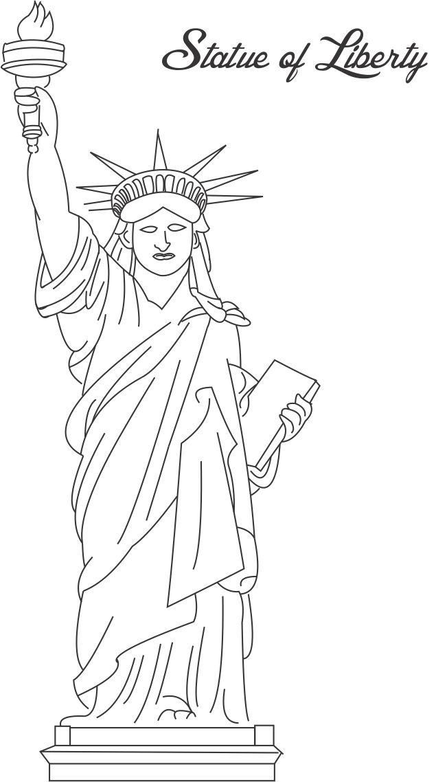 Statue Of Liberty Printable Coloring Page For Kids dedans Desssin Kawii La Liberter""