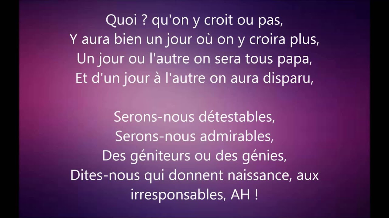 Stromae Papaoutai ,Paroles - destiné La Danse De Legumes Avec Parole En