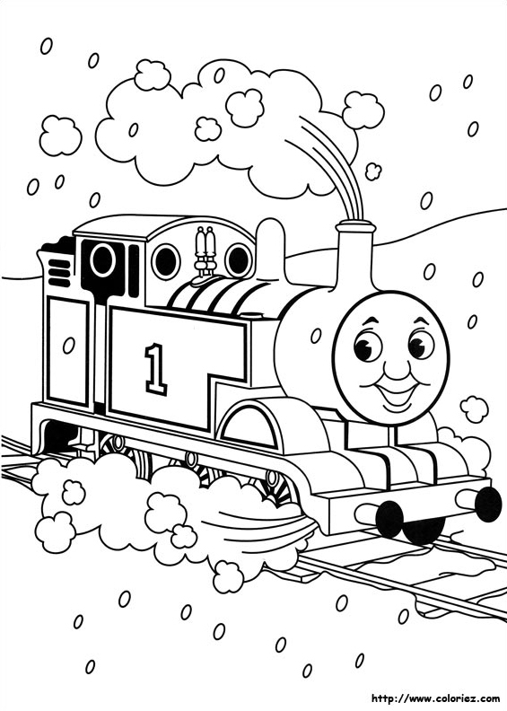 Thomas Joyeux Sous La Neige concernant Coloriage De Thomas