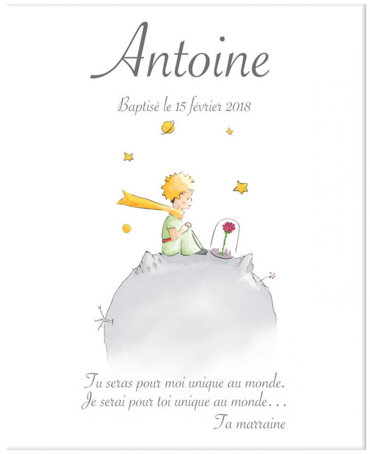 Toile Baptême Personnalisée Le Petit Prince | Le Petit pour Le Petit Prince Mots Croises