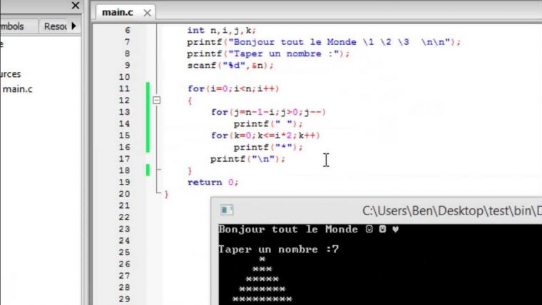 Triangle Des Etoiles 5 En Langage C (Samir.7) – destiné Jeux De Takuzu Programation En C