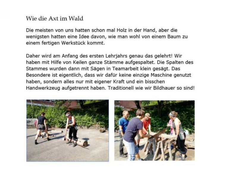 Wie Die Axt Im Wald – Berufsfachschule Holzbildhauerei avec Wie Lebten Die Rallmer