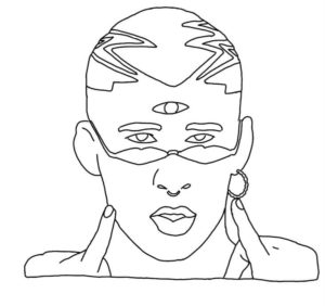 bad bunny coloring page