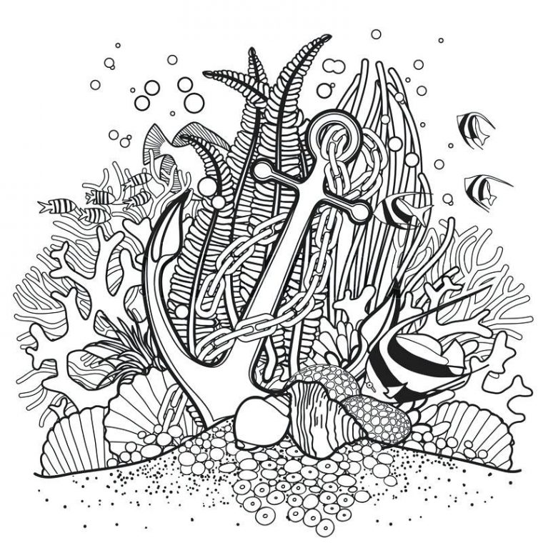 coral reef coloring page