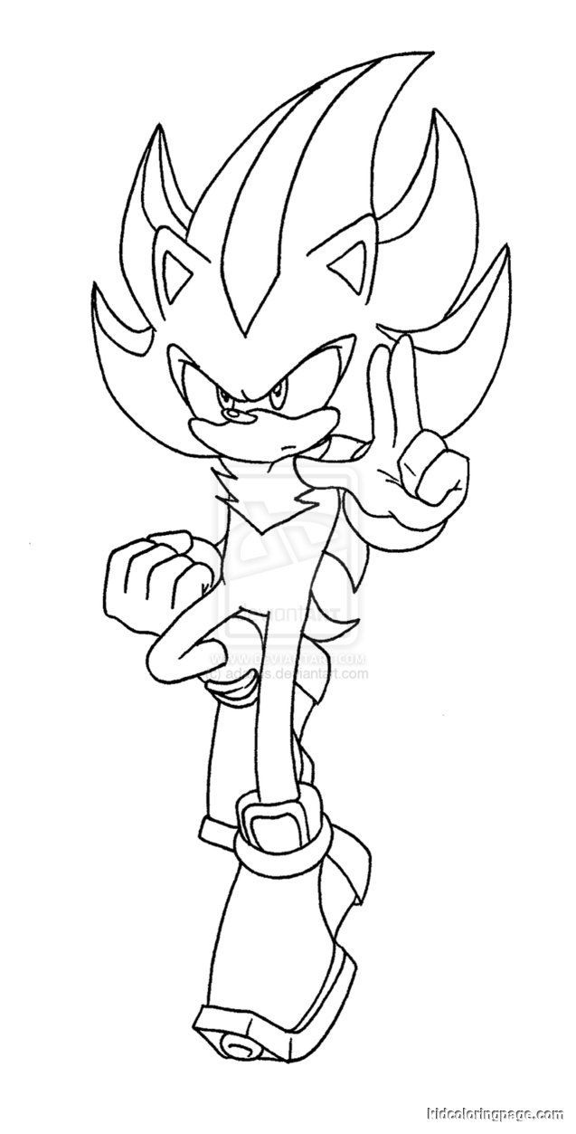 shadow sonic coloring page