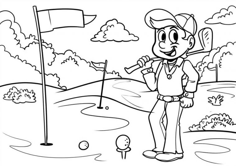 golfer coloring page