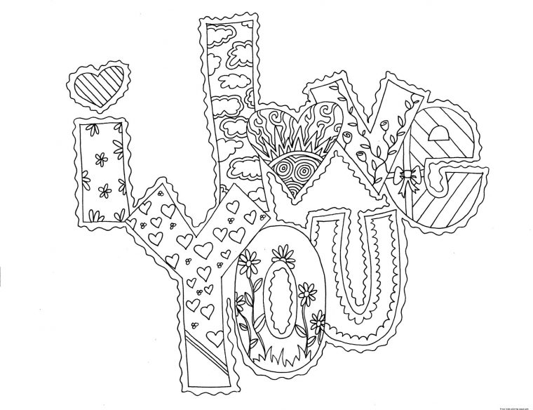 i love you coloring pages