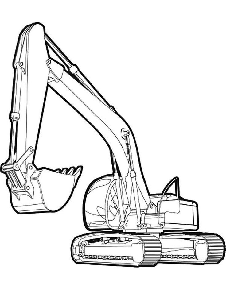 excavator coloring page