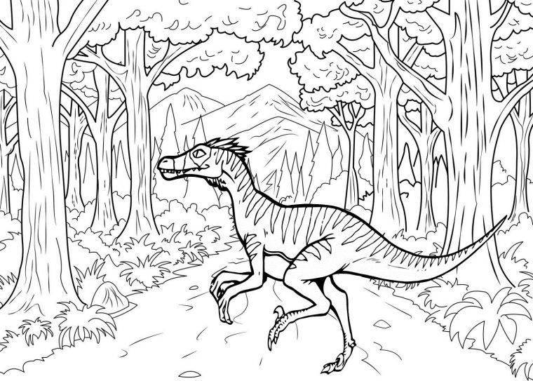 velociraptor coloring page