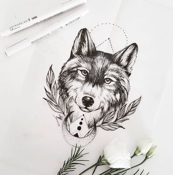 1001 + Astuces D'Artiste Pour Apprendre À Réaliser Un Dessin De Loup destiné Dessin Taªte De Loup Facile