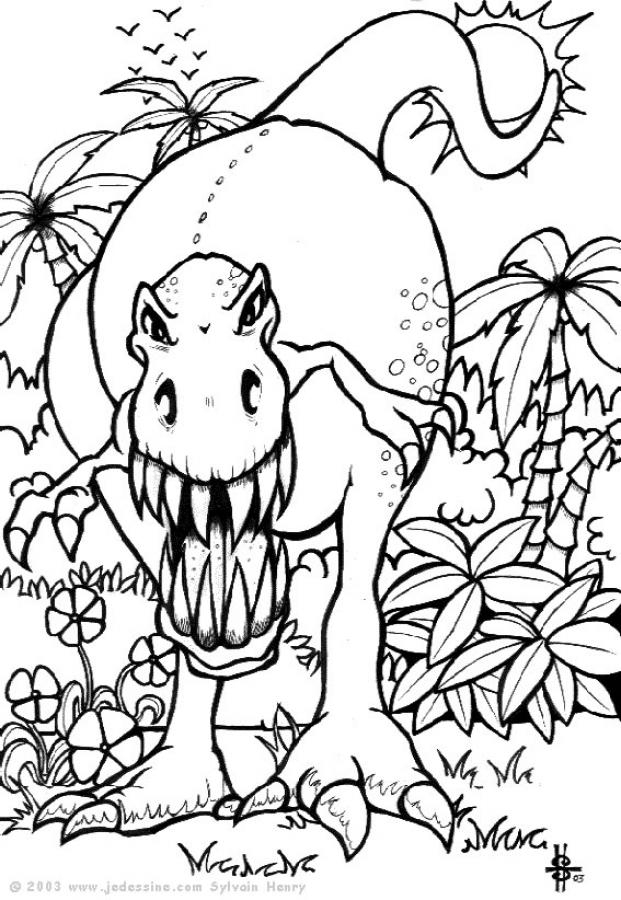 125 Dessins De Coloriage Dinosaure À Imprimer destiné Coloriage Magique Dinosaure