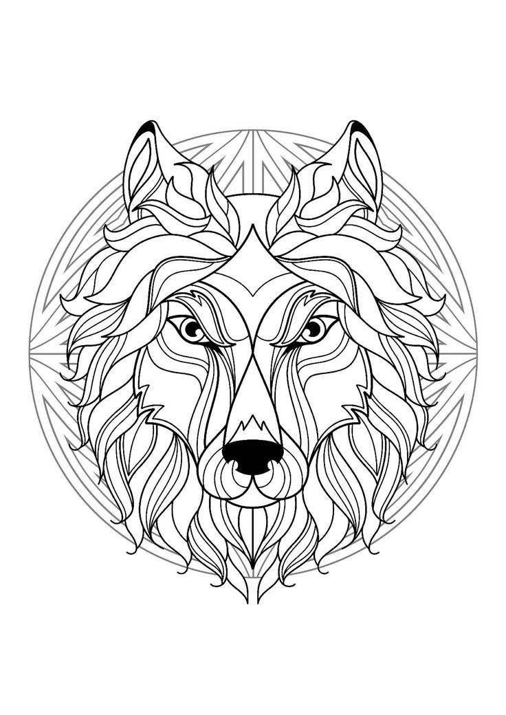 15 Animé Coloriage De Mandala Collection | Animal Coloring Pages concernant Loup Coloriage Mandala