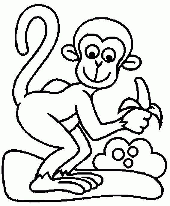 15 Dessins De Coloriage Singe Avec Banane À Imprimer pour Dessin A Colorier Facile Singe