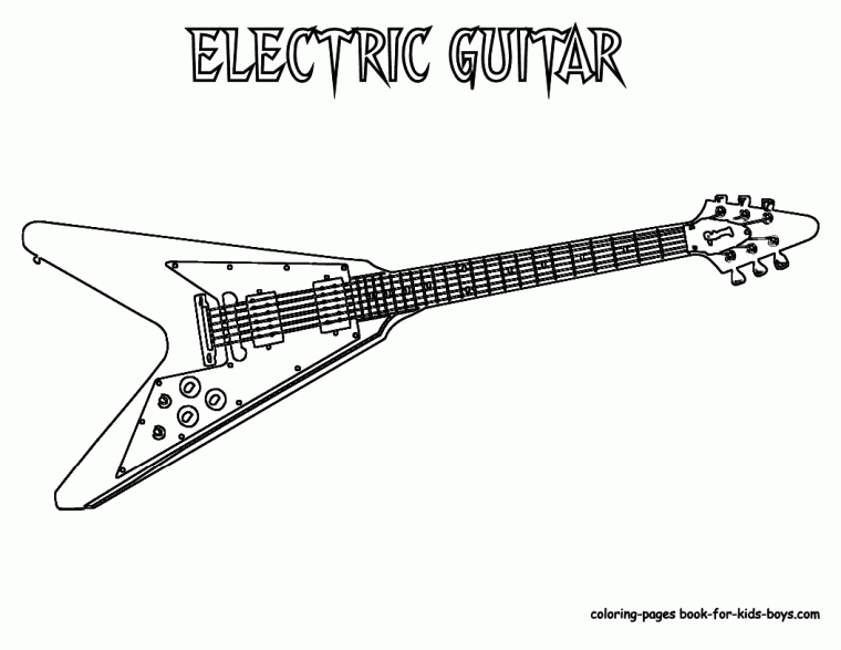 guitar coloring page