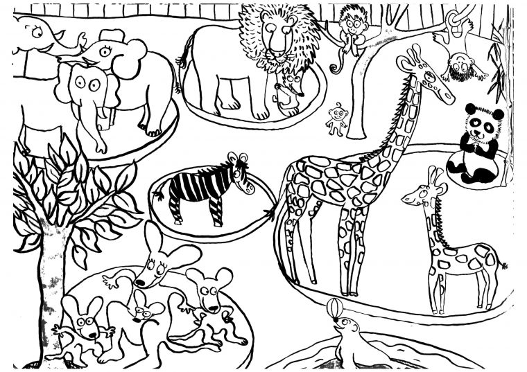 Animaux Zoo Coloriage | Coloriage Kids dedans Dessin A Colorier Facile Us