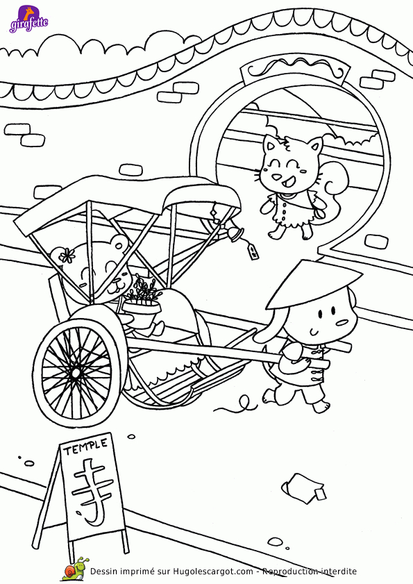 Asie Dans La Rue, | Coloriage, Asie, Nouvel An Chinois dedans Hugo L&#039;Escargot 6 Coloriage