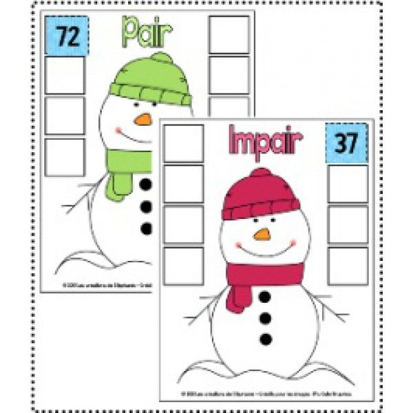 Ateliers D'Hiver Pour Le Premier Cycle | Math Numbers, Math Centers encequiconcerne Image De  Nombre Pair Et Impair A Imprimer