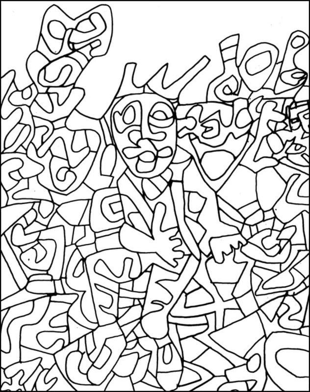 Ausmalbilder Für Erwachsene: Jean Dubuffet Zum Ausdrucken, Kostenlos à Coloriage Maternelle Pdf 9 Ans