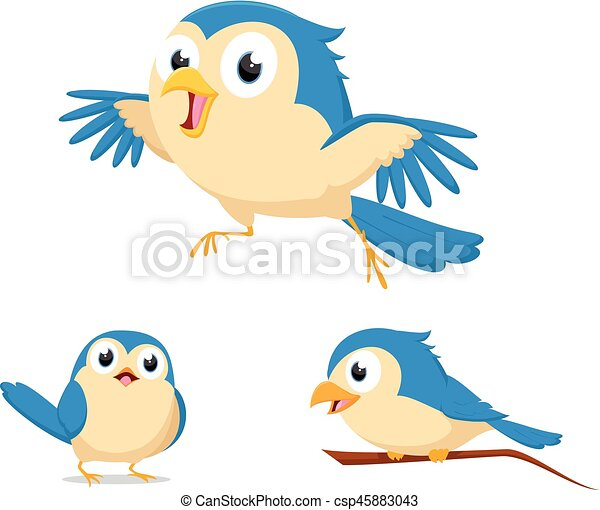 Bleu, Mignon, Oiseau, Dessin Animé. Bleu, Mignon, Illustration, Oiseau destiné Oiseau Bleu Dessin Anime