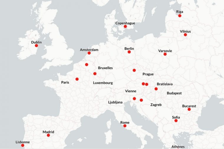 Carte Des Capitales Européennes – Touteleurope.eu concernant Carte Vierge A Completer Construction Union Europeenne