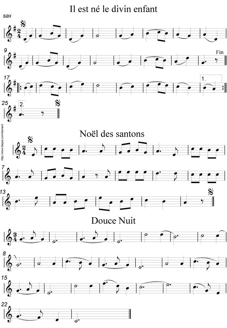 Chant De Noel Saxophone concernant Chants De Noa«L Frana§Ais Gratuit