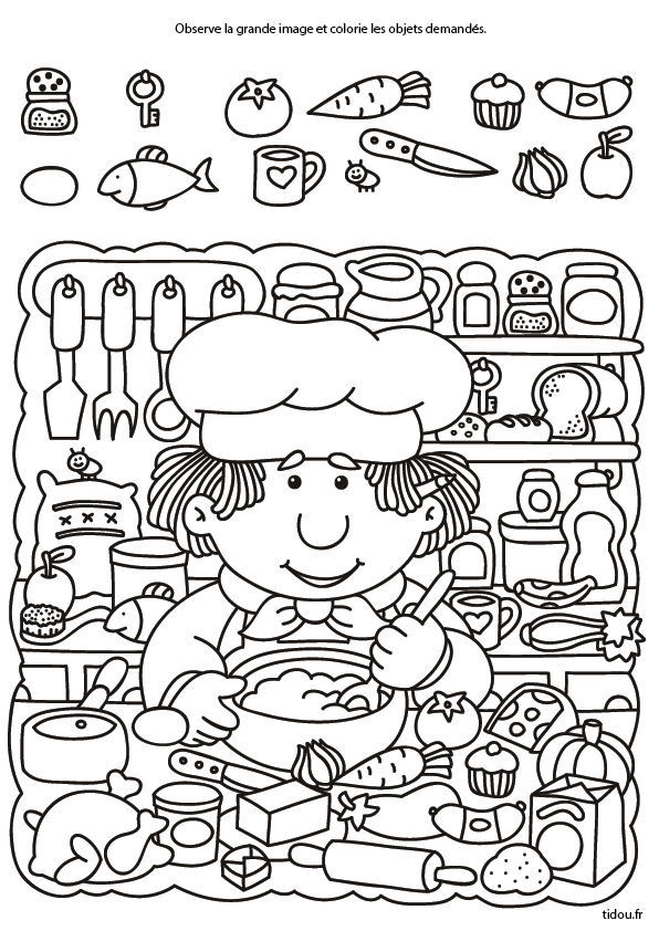 Cherche Et Trouve Les Objets Cachés – Tidou.fr pour Coloriage Maternelle Pdf 7 Ans