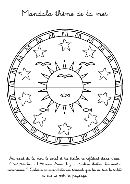 Coloriage À Imprimer : Mandala De La Mer avec Kit Coloriage Mandala