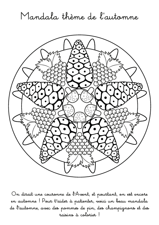 Coloriage À Imprimer : Mandala De L'Automne pour Jeu Jeu Jeu De Coloriage Mandala