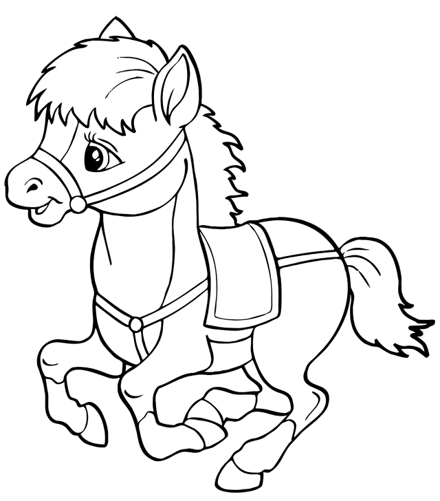 Coloriage À Imprimer, Un Cheval – Turbulus, Jeux Pour Enfants encequiconcerne Coloriage À Imprimer Animaux 4 Ans