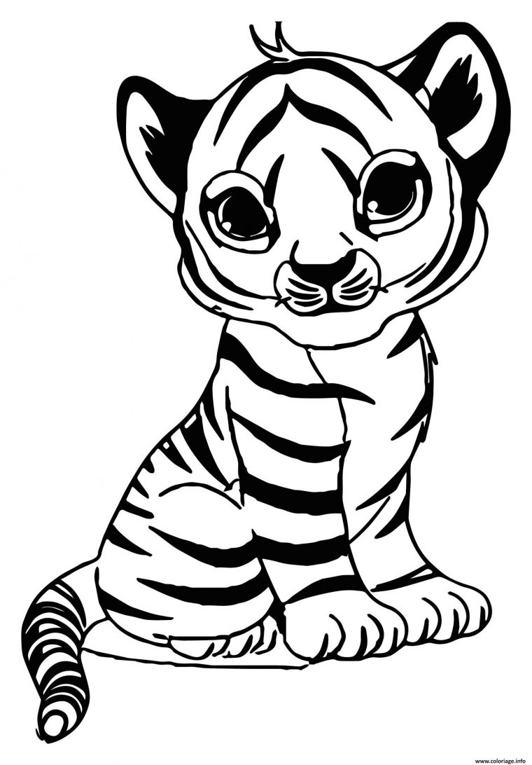 Coloriage Adorable Bebe Tigre Maternelle Dessin Tigre À Imprimer serapportantà Coloriage Animaux Gratuit En Ligne