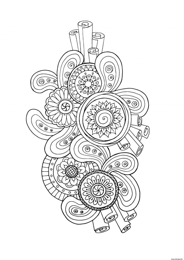 Coloriage Adulte Zen Antistress Motif Abstrait Inspiration Florale 3 encequiconcerne Coloriage En Ligne Pour Adulte