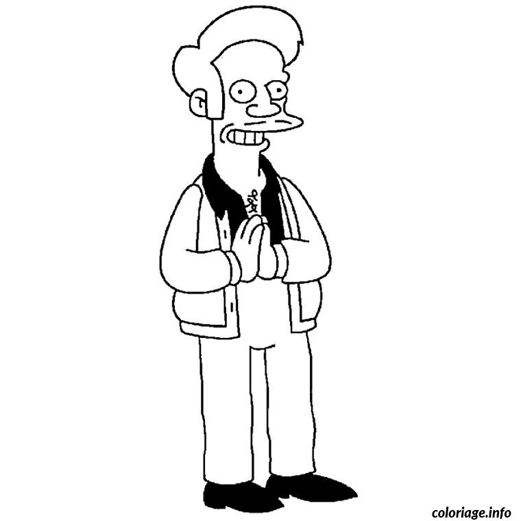 Coloriage Apu Nahasapeemapetilon Simpson Dessin Simpson À Imprimer dedans Dessin A Colorier Facile Simpson