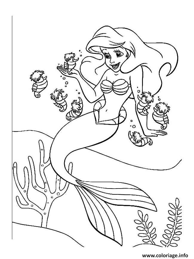 Coloriage Ariel Arielle Petite Sirene Dessin Ariel La Petite Sirene À concernant Dessin De Sirene A Colorier Et A Imprimer