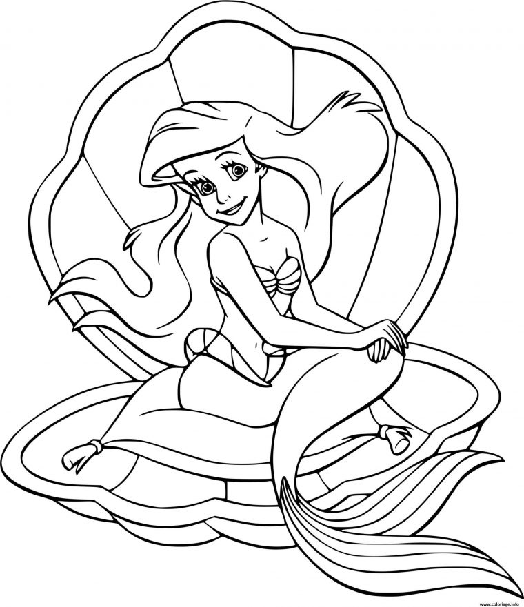 Coloriage Ariel Dans La Petite Sirene En 1989 Dessin Princesse Disney À à Dessin A Imprimer Disney