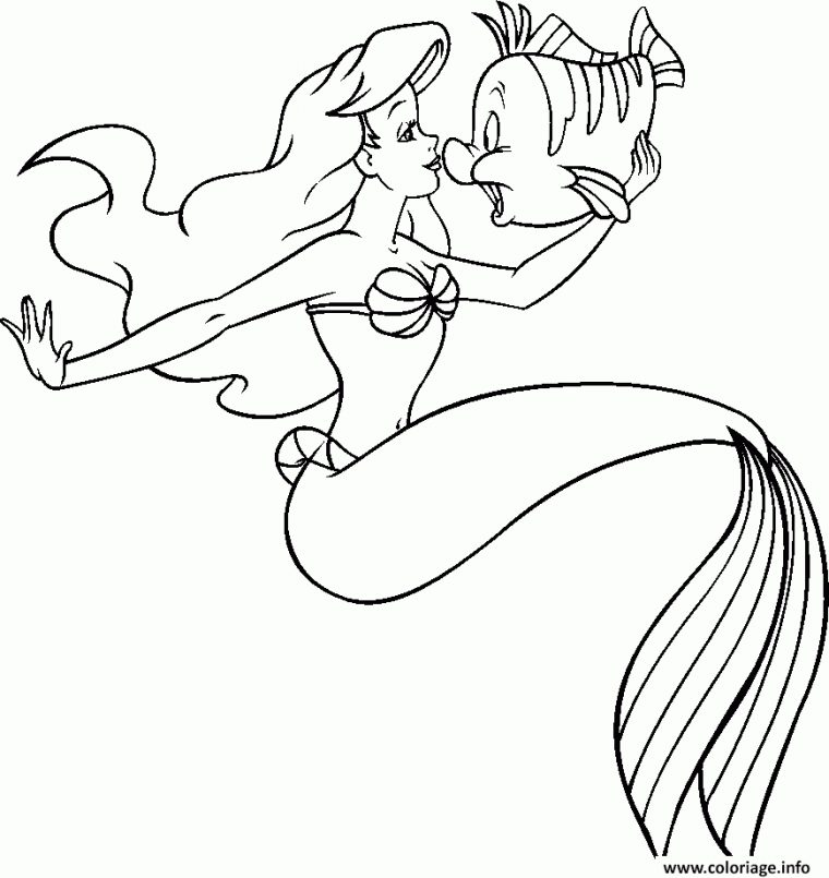 Coloriage Ariel La Petite Sirene Dans Leau Dessin Ariel La Petite dedans Dessin De Sirene A Colorier Et A Imprimer