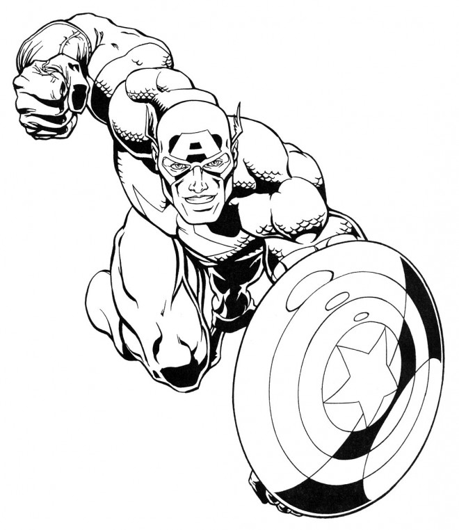 Coloriage Avengers Captain America Dessin Gratuit À Imprimer dedans Coloriage En Ligne Avengers