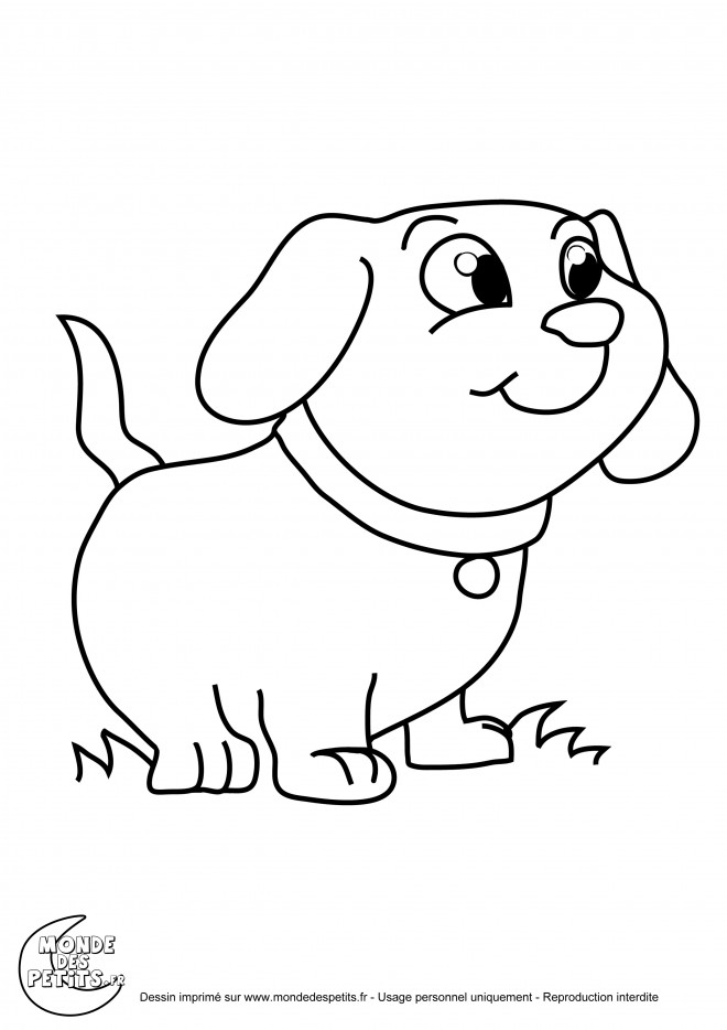 Coloriage Bébé Chien Mignon En Couleur tout Dessin Animaux Facile A Colorier