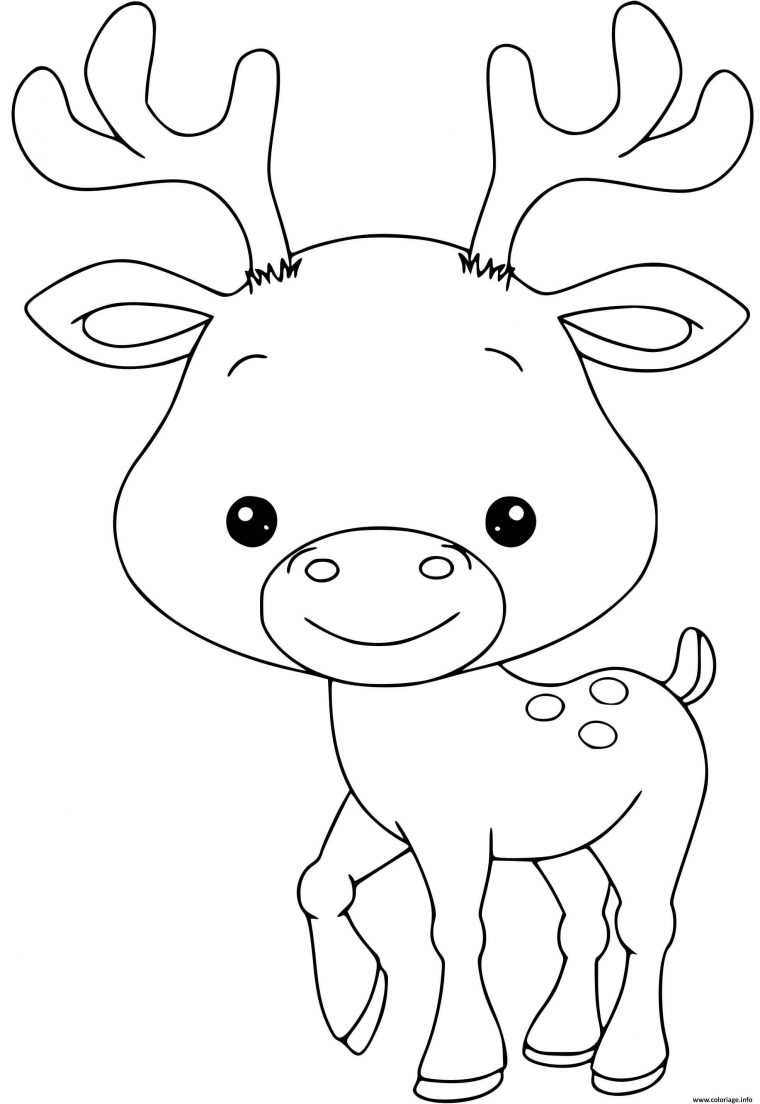 Coloriage Bebe Renne De Noel Dessin Renne De Noel À Imprimer avec Coloriage Animaux 2 Ans