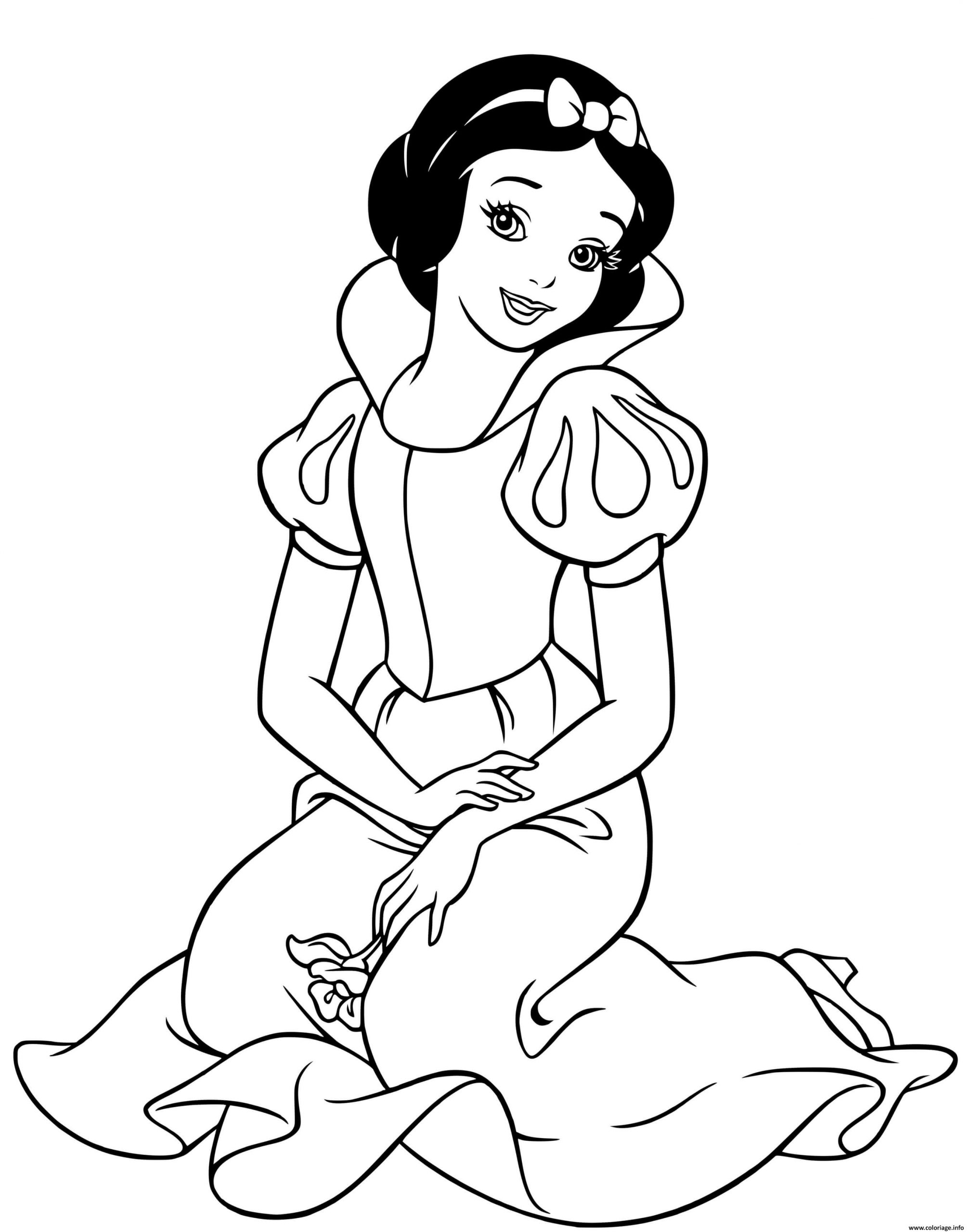 Coloriage Blanche Neige Du Film Blanche Neige Et Les Sept Nains Adapte avec Dessin A Imprimer De Disney