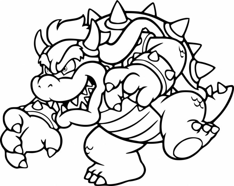 Coloriage Bowser À Imprimer destiné Tete De Luigi Dessin