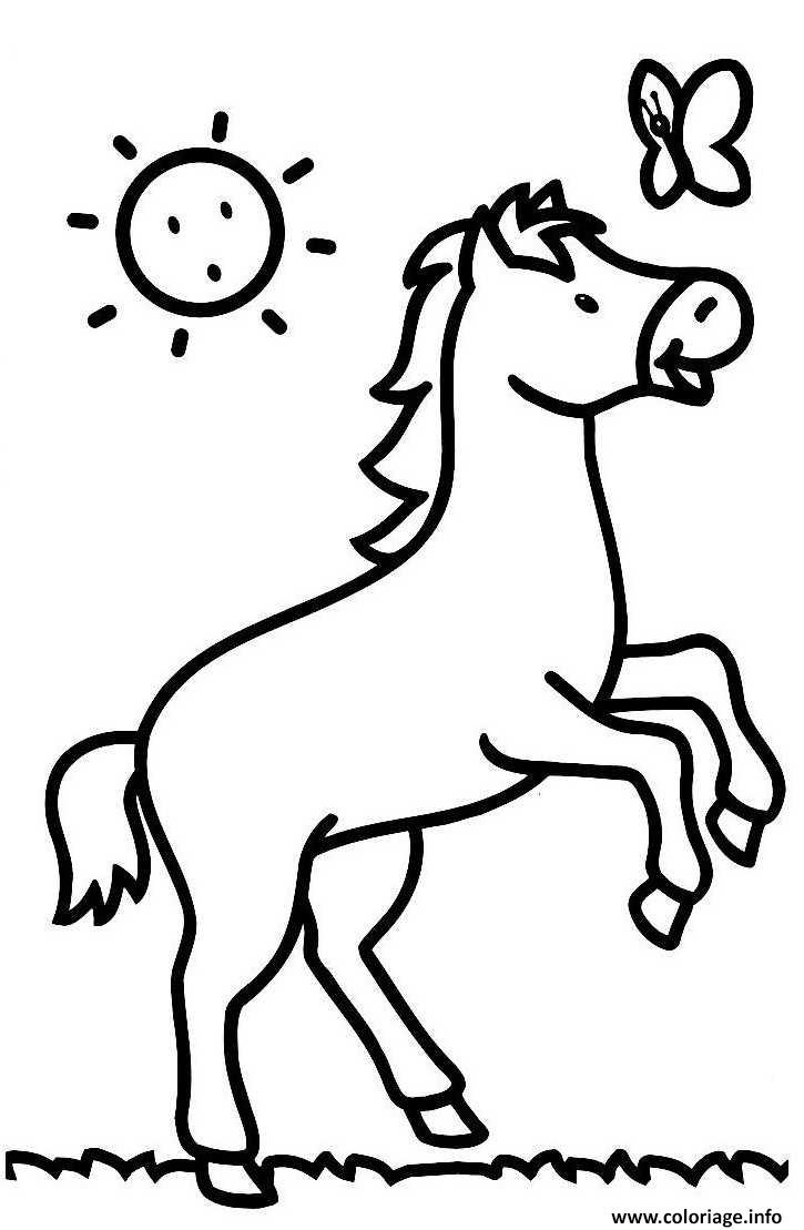 Coloriage Cheval Facile Maternelle Enfant Dessin Cheval À Imprimer tout Dessin A Colorier Facile Gratuit