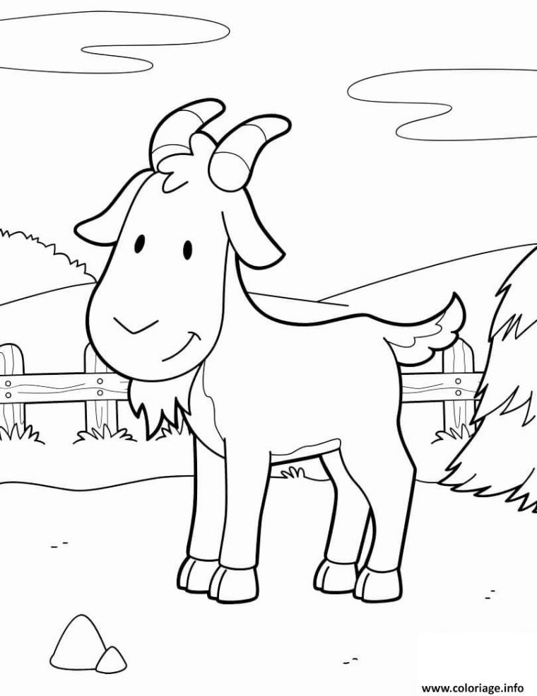 Coloriage Chevre Animal Ferme Dessin Animaux De La Ferme À Imprimer intérieur Coloriage Animaux Ferme À Imprimer