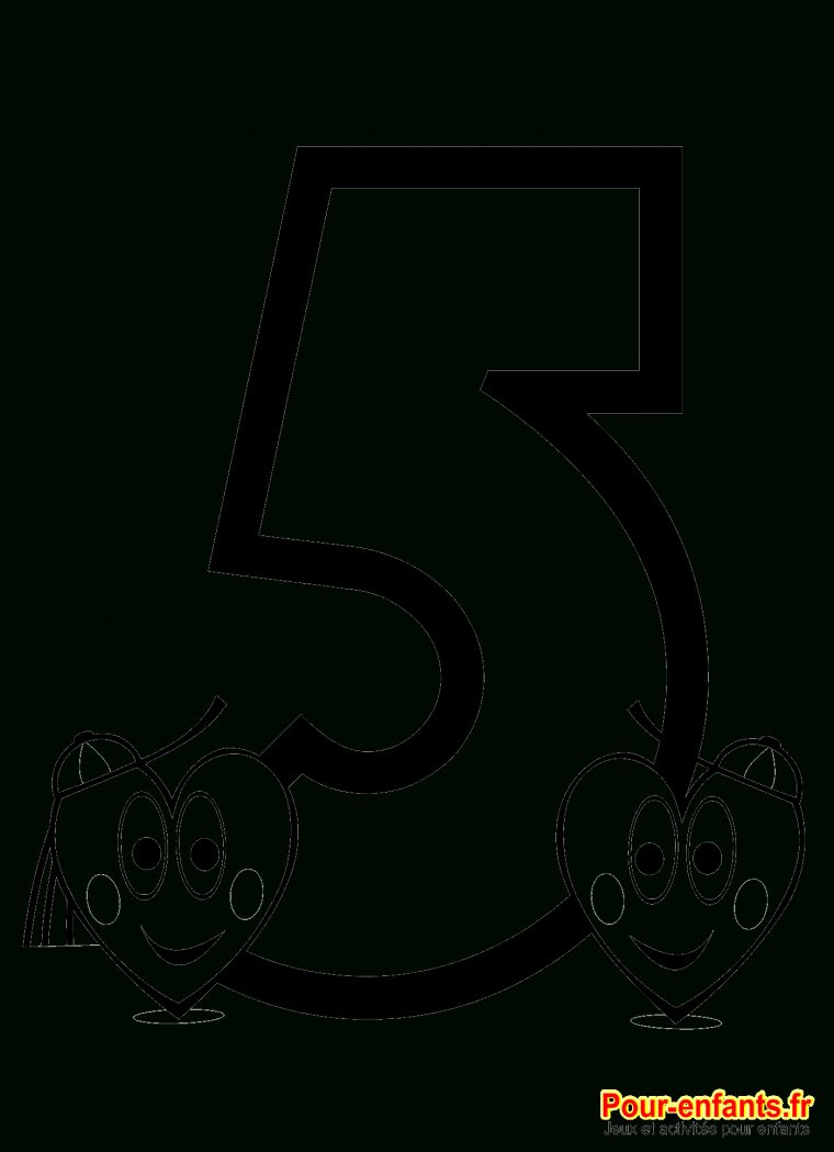 Coloriage Chiffre 5 À Imprimer Nombre 5 Chiffres Cinq Grand Format pour Dessin A Colorier Avec Chiffre