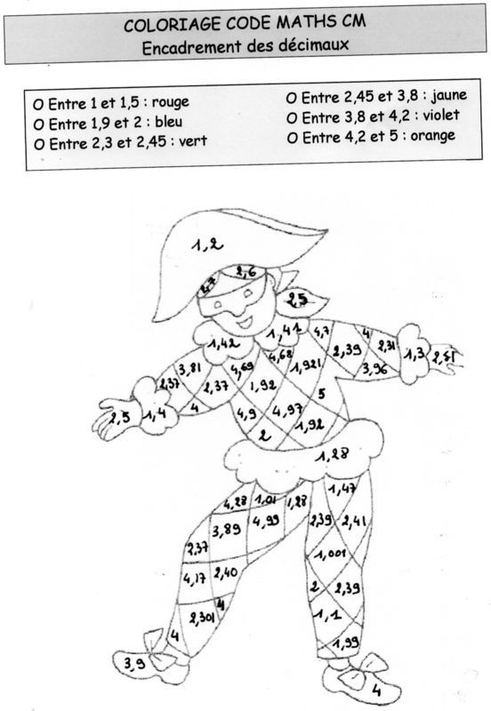 Coloriage Code : Encadrement Des Décimaux – Titicole | Coloriage intérieur Coloriage Magique 6Ème Français