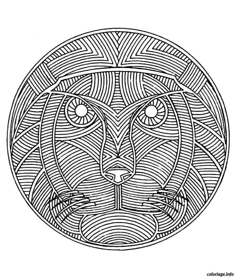 Coloriage Coloring Free Mandala Difficult Adult To Print Lion Dessin concernant Coloriage Mandala Animaux À Imprimer Gratuit